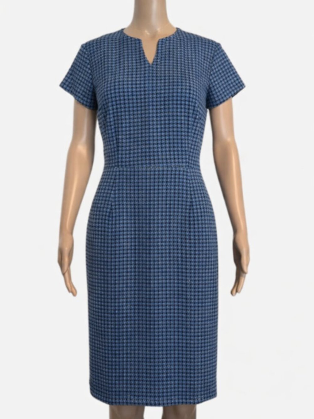 Robert Graham Diane Blue Geometric Print Minimalist Sheath Dress Workwear 10